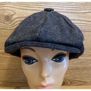 Shandon Ireland Vintage Wool Newsboy Cabbie Peaky Blinders Hat Blue Watch Cap L
